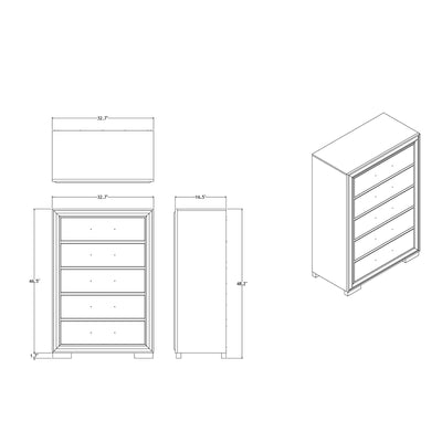 Adelaide - Chest 5 Drawer Storage Unit