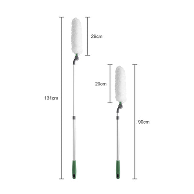 Long Handle Duster With Extension Bar, Home Dust Collector - White