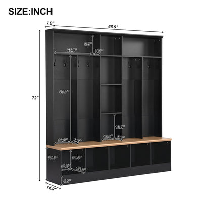Minimalist Shoe Cabinet With Cube Storage & Shelves