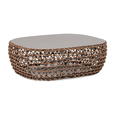 Willow - Oval Woven Patio Coffee Table, Wicker Frame