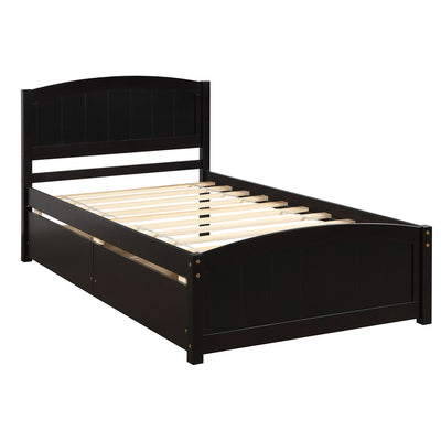 Platform Bed & Headboard, Footboard And Wood Slat Support