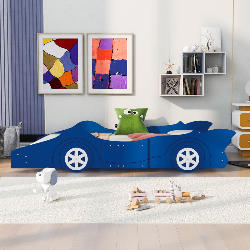 Race Car Shaped Platform Bed & Wheels