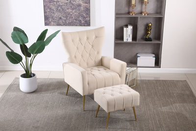 Accent Chair With Ottoman, Comfy Armchair For Living Room