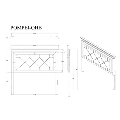 Shaker - 5 Pieces Bedroom Set With Crystal Inspired Tufted Headboard And LED Lighting
