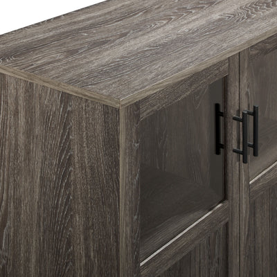 Modern Grooved Door Accent Cabinet