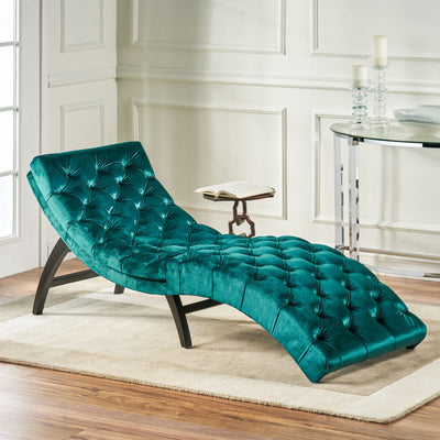 Elegant Tufted Chaise Lounge With Curved Design