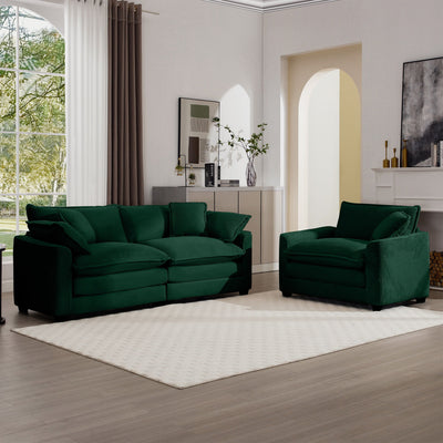 Elegant Corduroy Oversized Sectional Sofa Set With Deep Seats And Flexible Layout