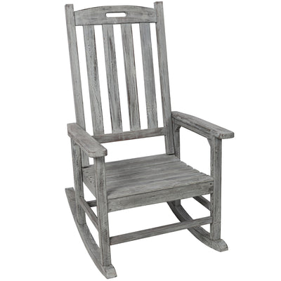 Oversized Porch Rocker Chair With Wide Seat And Tall Backrest