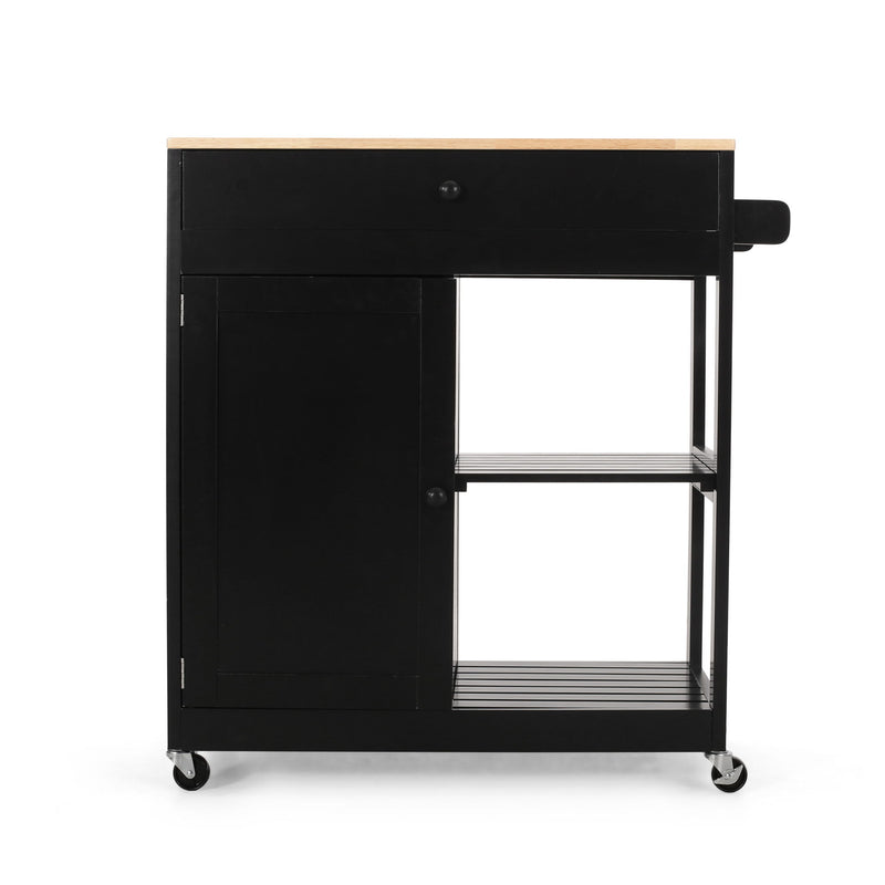 Lanier - Kitchen Cart With Wheels - Black
