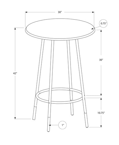 Home Bar Table With Bar Height, Small Round For Kitchen - Espresso