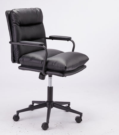 Office Chair Mid Back Desk Chair Modern Excutive Office Chair With Arms And Wheels For Home Office - Black