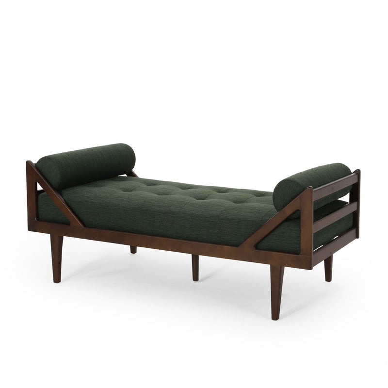 Chic Contemporary Chaise Lounge With Button Tufting And Bentwood Structure