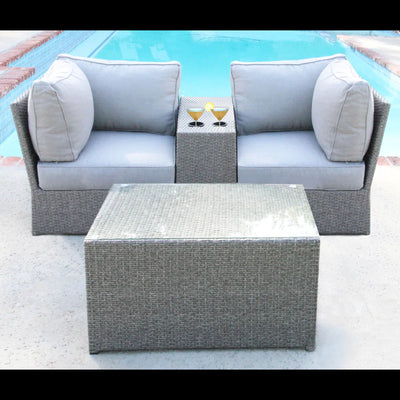 Comfortable Modern Patio Rattan Sectional Set With Cushions