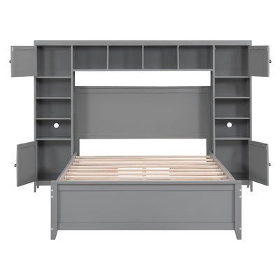 Bed With All In One Cabinet And Shelf