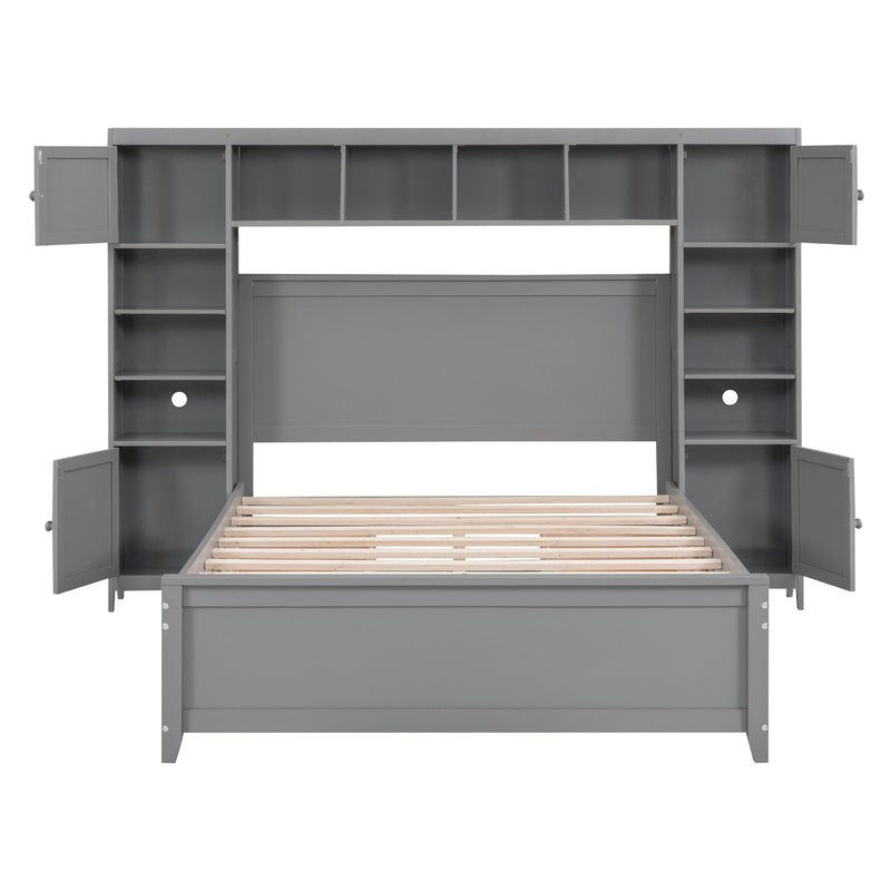 Bed With All In One Cabinet And Shelf