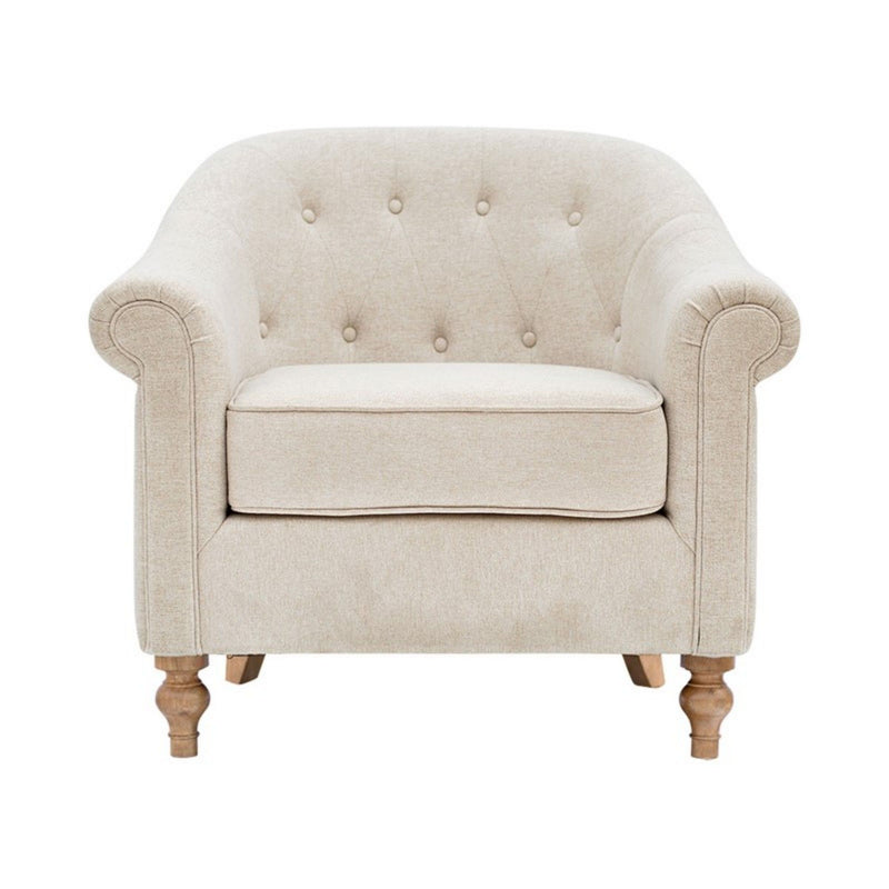Fayette - Tufted Accent Arm Chair - Cream