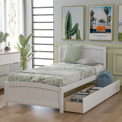 Platform Bed & Headboard, Footboard And Wood Slat Support
