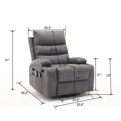 Cozy Electric Power Lift Recliner Chair Sofa For Elderly With Vibration Massage And Lumbar Heat