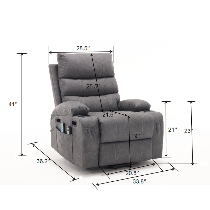 Cozy Electric Power Lift Recliner Chair Sofa For Elderly With Vibration Massage And Lumbar Heat
