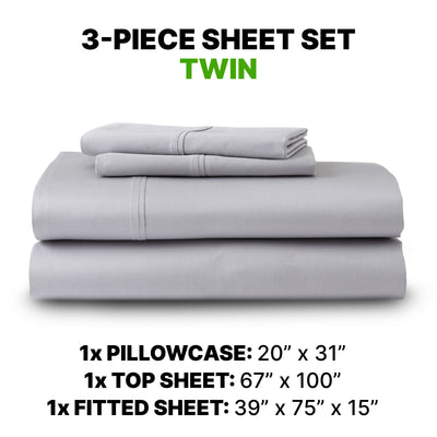 Sheet Set Luxurious Supima Cotton, Wrinkle Resistant, Breathable, With 2 Ghostgrip Band