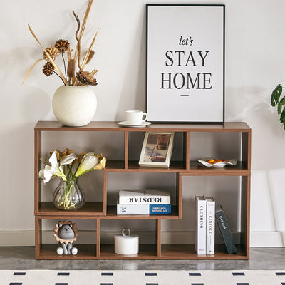 Minimalist Cube TV Stand With Adjustable Open Storage Shelves