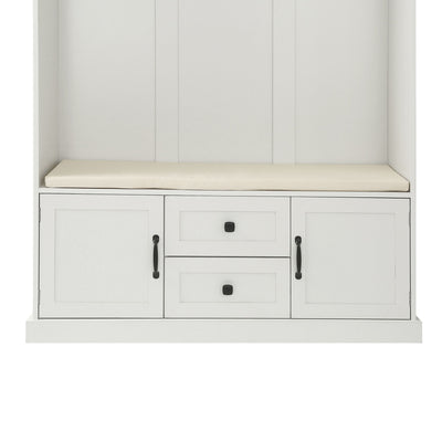 Hall Tree With 3 Hooks, Coat Hanger, Entryway Bench, Storage Bench, 3 In 1 Design