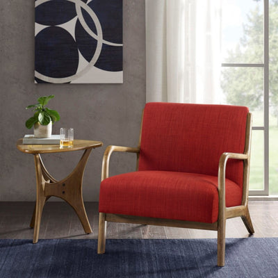 Mid-Century Style Lounge Chair With Upholstered Seat