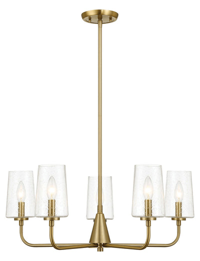 Dazzle - 5 Lights Chandelier With Clear Seeded Satin - Antique Brass / Clear / Gold