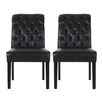 Broxton - Tuft Dining Rolltop Chairs With Button Tufted Backrest (Set of 2)