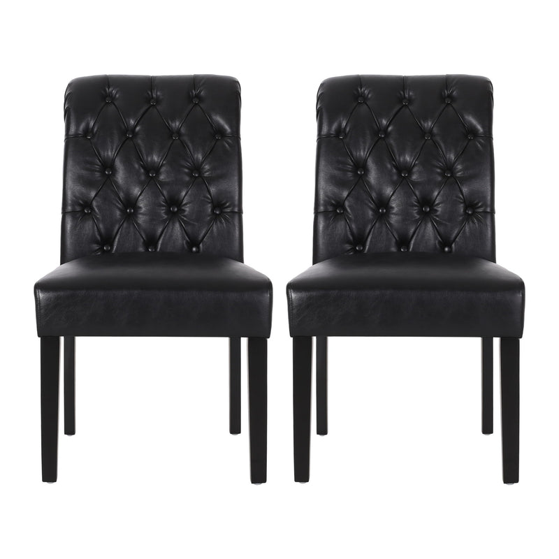 Broxton - Tuft Dining Rolltop Chairs With Button Tufted Backrest (Set of 2)