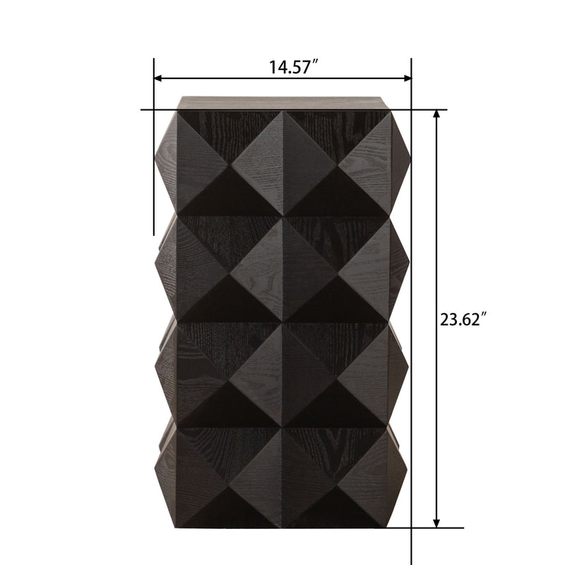 Side Table With 3D Embossed Pattern Design