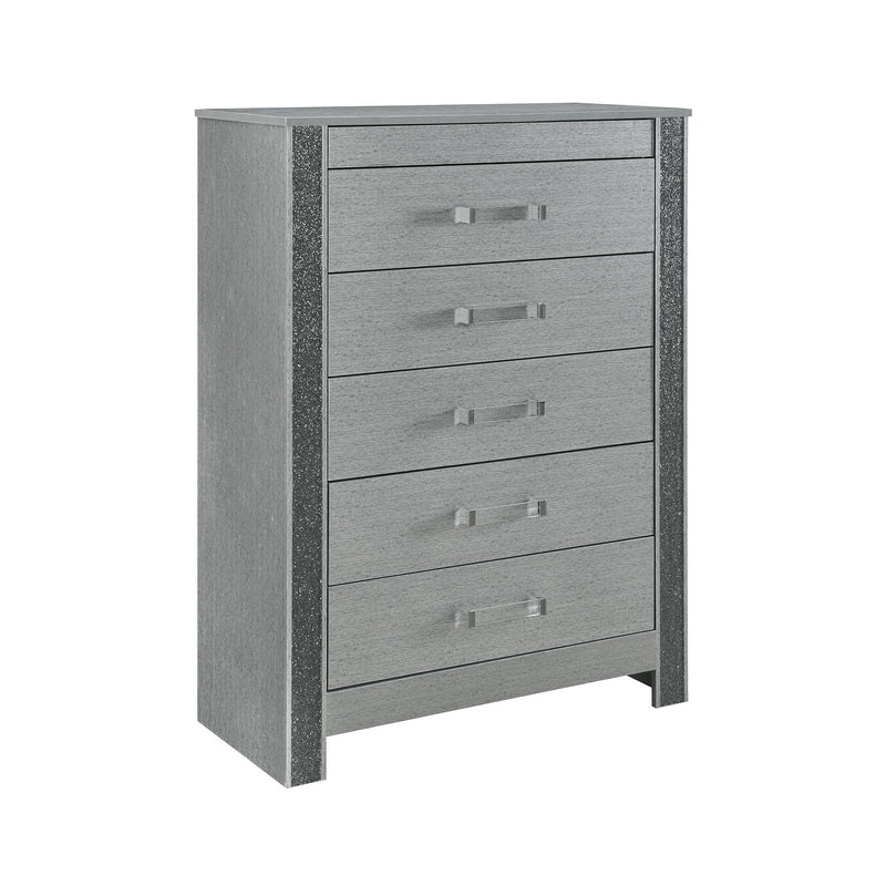 Lorenzo - Chest With Hidden Jewelry Compartment And Bar Handle - Silver