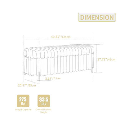 Flip Top Storage Bench With Metal Legs