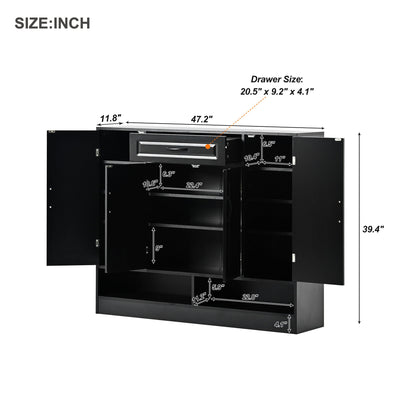 Sleek And Modern Shoe Cabinet With Adjustable Shelves, Space Saving Design