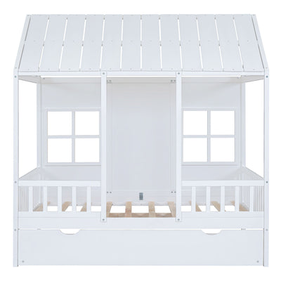 House Bed With Twin Size Trundle, Daybed