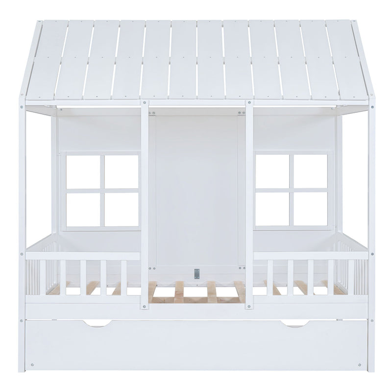 House Bed With Twin Size Trundle, Daybed