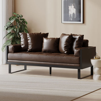 Contemporary Oversized Loveseat With Accent Pillow