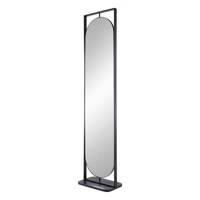 Full Length Standing Mirror, 360° Swivel Floor Mirror For Bedroom - Black