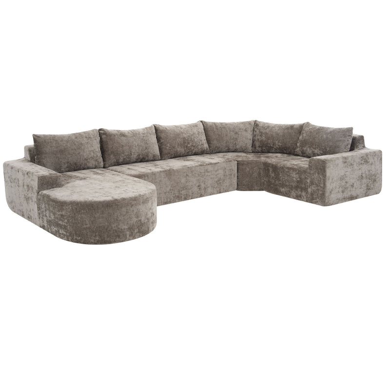 U-Shaped Oversized Modular Cloud Sectional Sofa With Deep Seat For Living Room