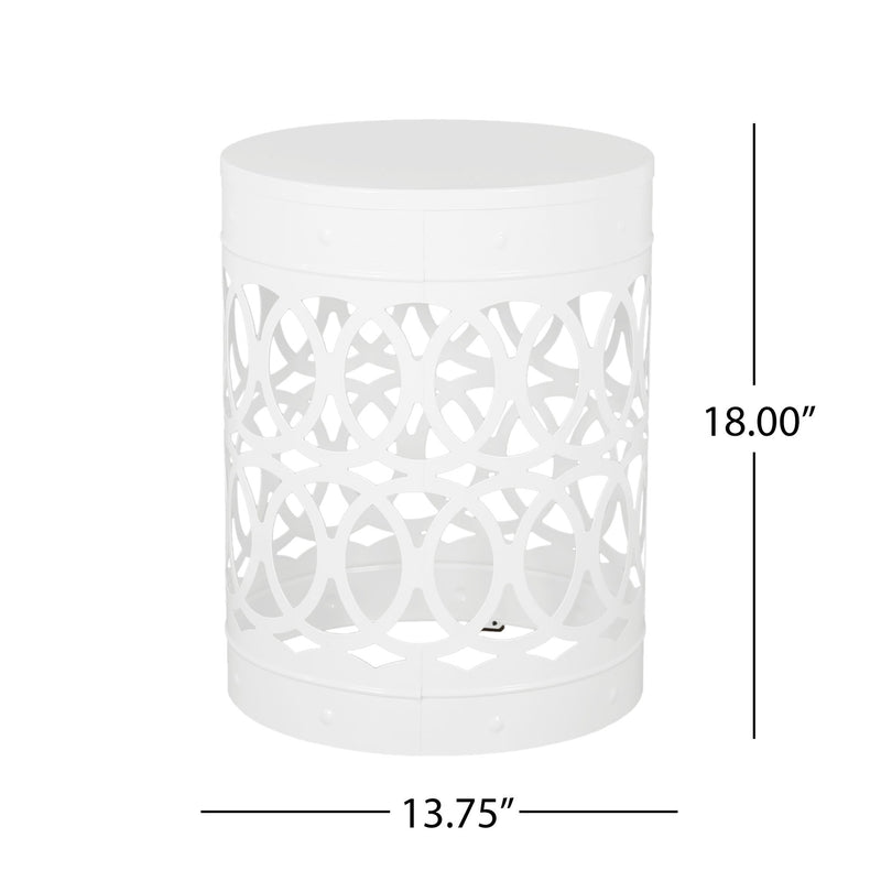 Outdoor Metal Large End Table, Modern Design