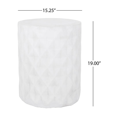 Outdoor Lightweight Concrete, Side Table - Antique White