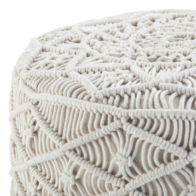Coates - Round Macrame Pouf - Natural