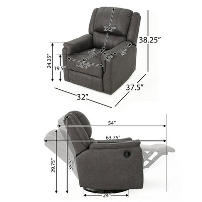 Contemporary Glider Recliner With Swivel Function
