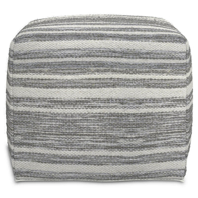 Carina - Square Woven Pouf - Black White