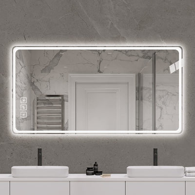 Bathroom Mirror Vanity Mirrors With Front Lights, Wall Mounted, Anti-Fog, Frameless, Horizontal Or Vertical