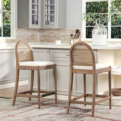 Panama - Curved Back Cane Counter Stool (Set of 2)