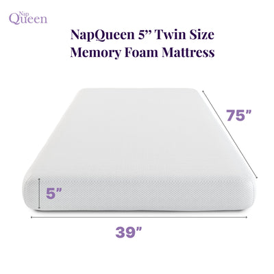5" Memory Foam Mattress With Responsive Support And Breathable Cover