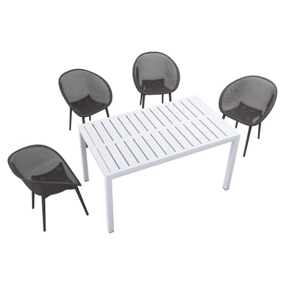 4 Pack Lounge Chair Set With Long Table