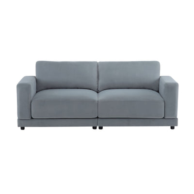 Modern Square Arm Sofa With Soft Fabric Upholstery, Deep Cushions