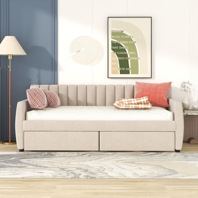 Upholstered Daybed With Slat Support